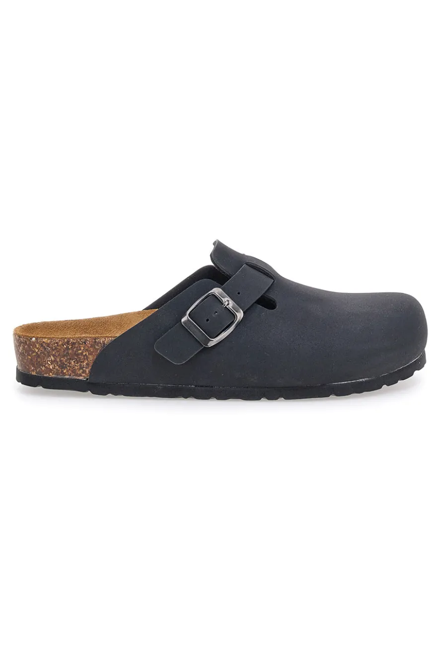 Sabot nero sottopiede in vera pelle Biomodex 32850