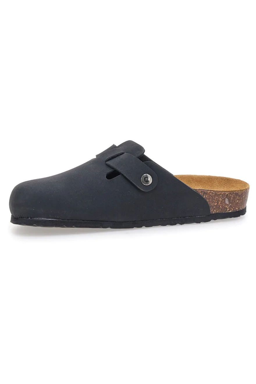 Sabot nero sottopiede in vera pelle Biomodex 32950