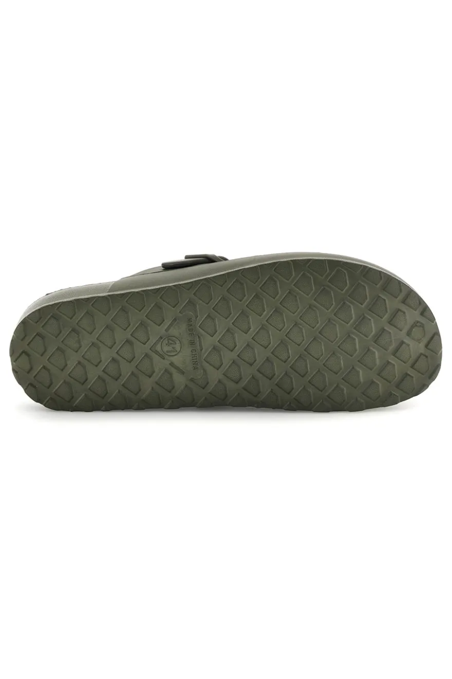 Sabot verde con fibbia 2t2l 2526