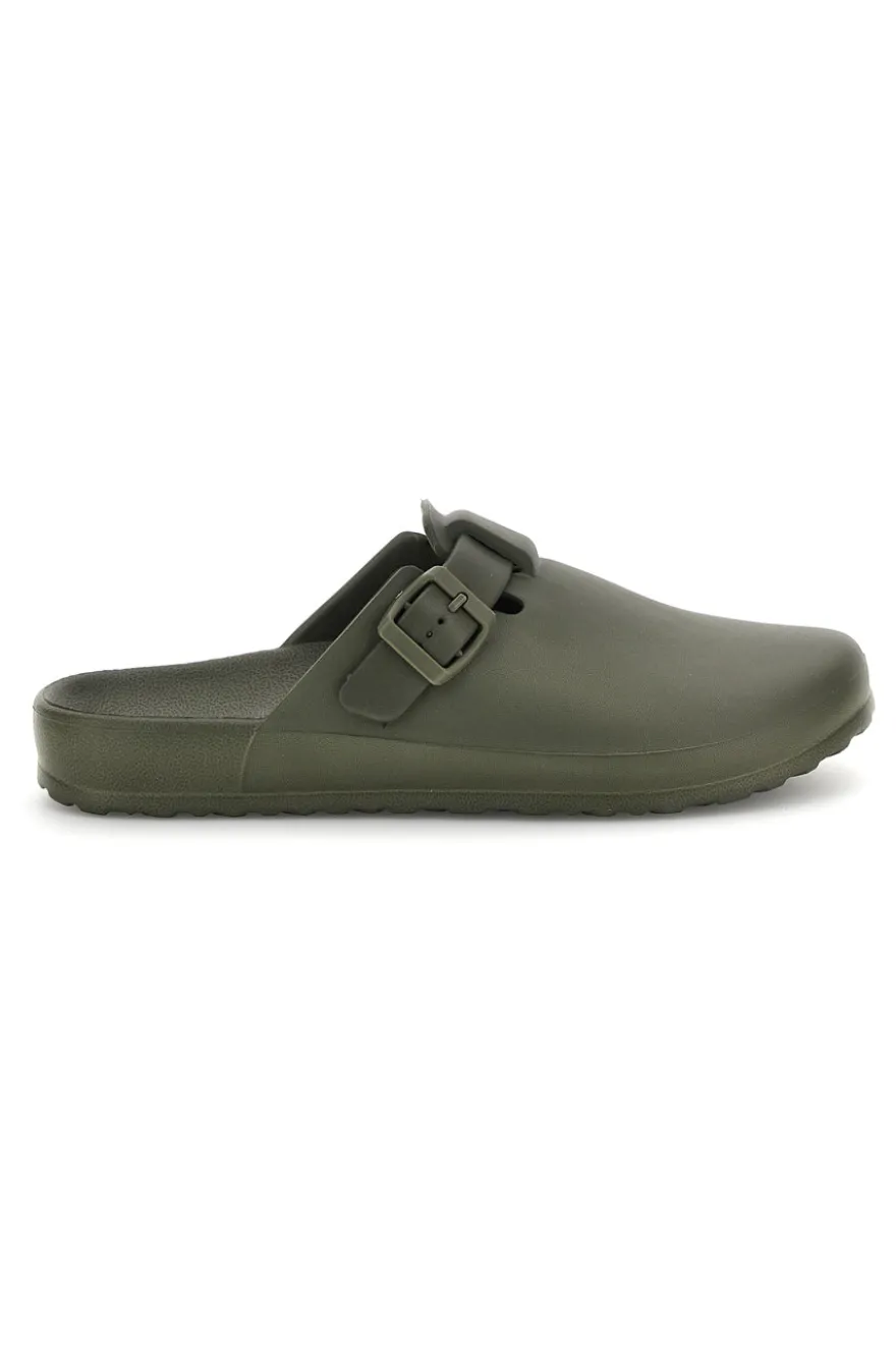 Sabot verde con fibbia 2t2l 2526
