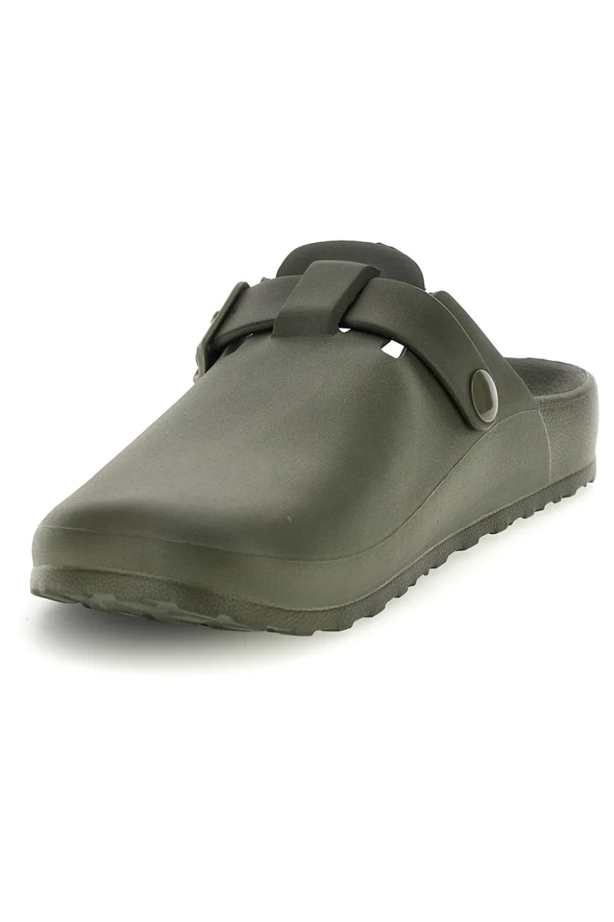 Sabot verde con fibbia 2t2l 2526