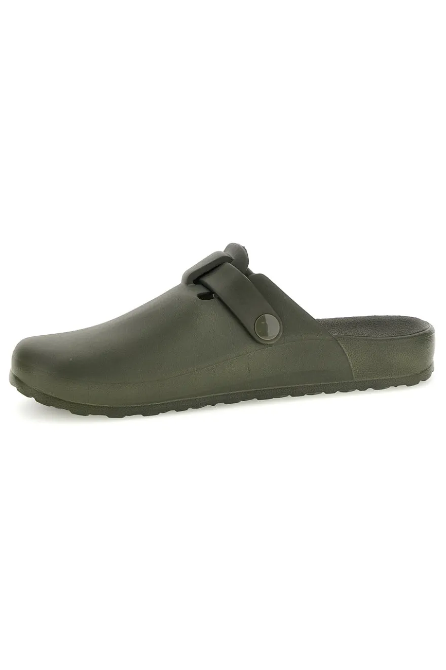 Sabot verde con fibbia 2t2l 2526