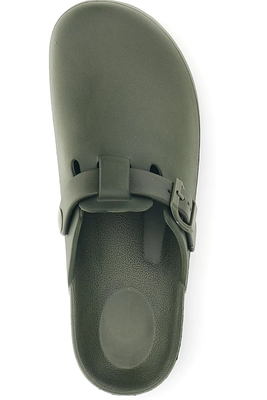Sabot verde con fibbia 2t2l 2526