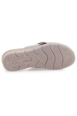 Salbeigrüne Slipper mit Schnalle und Komfortsohle COMFORTABLE LINE 8018
