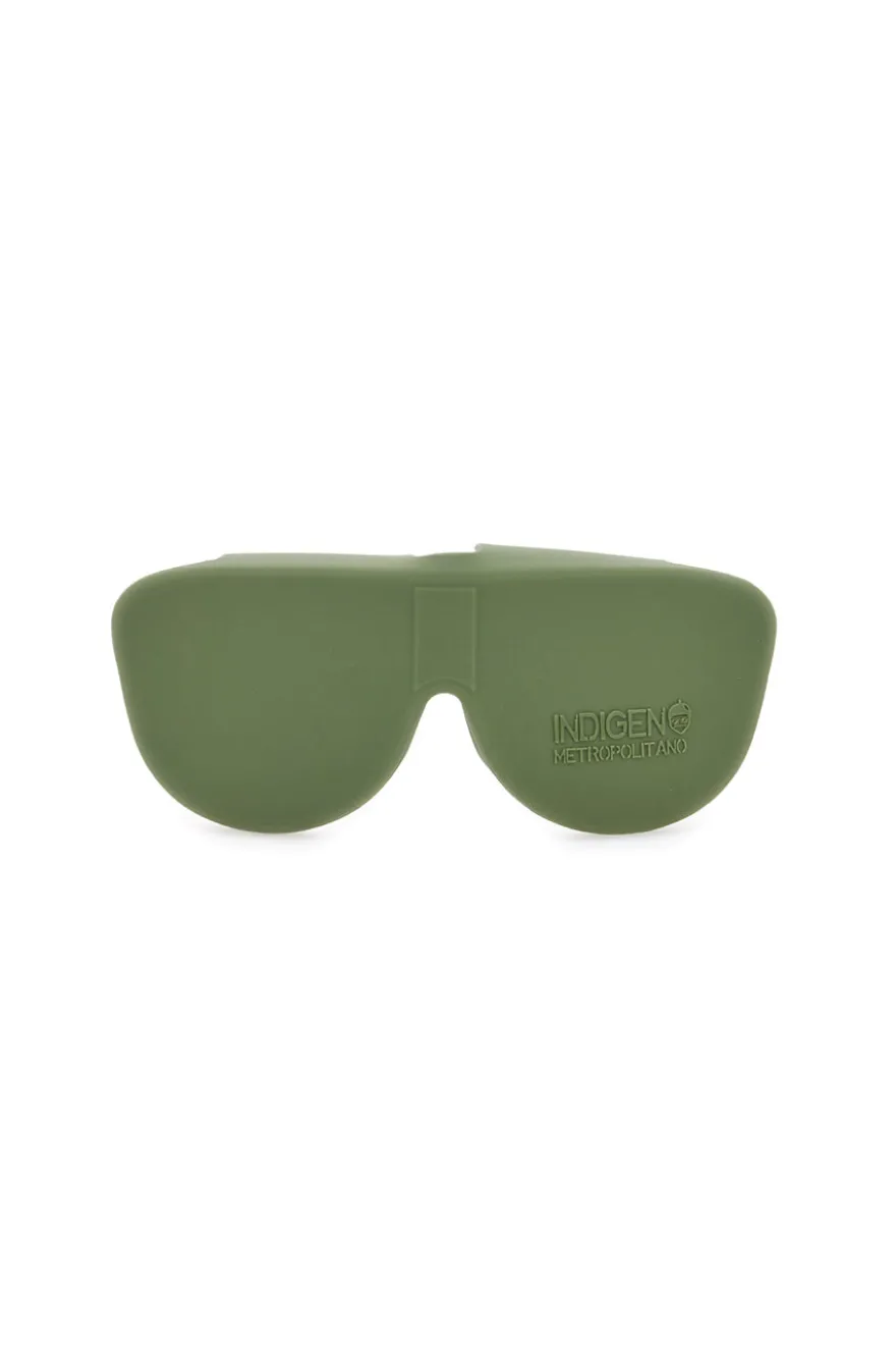 Salva occhiali verde in silicone flessibile Indigeno Metropolitano 3