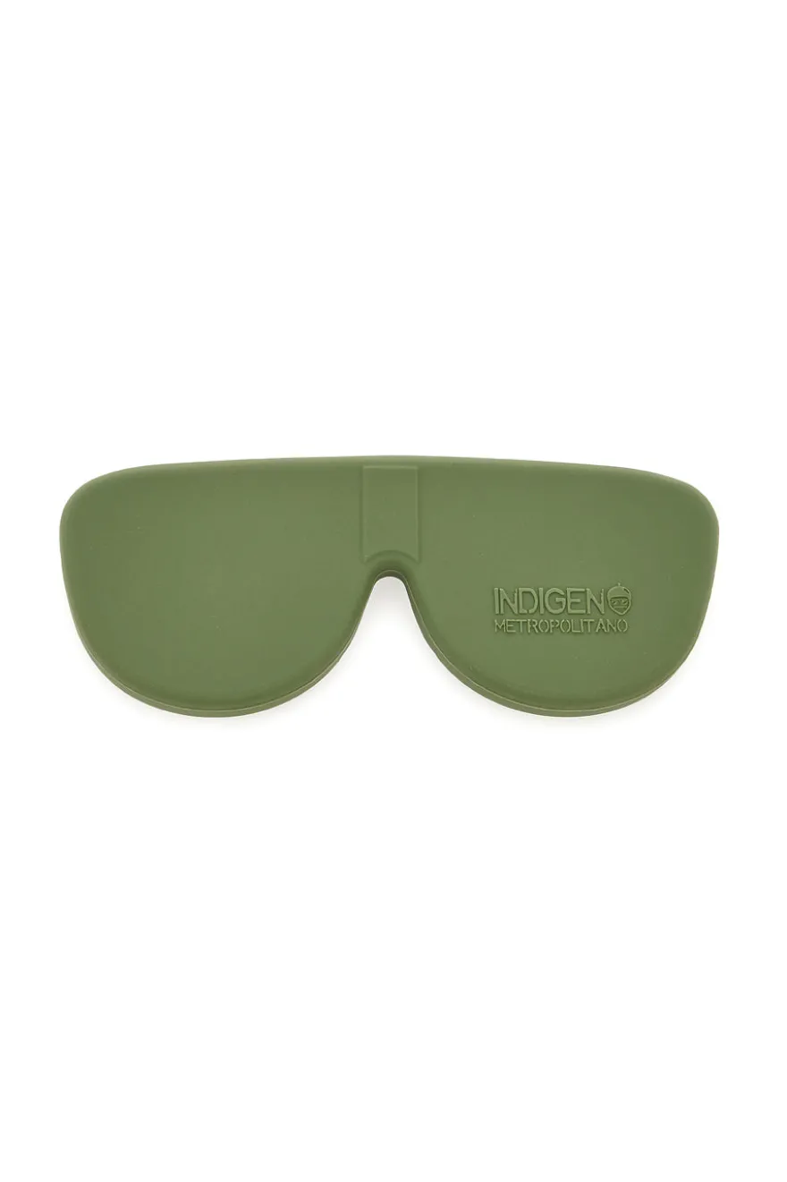 Salva occhiali verde in silicone flessibile Indigeno Metropolitano 3