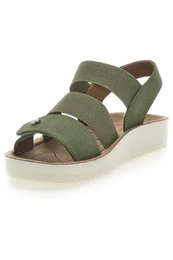 Sandalen mit elastischem Grün Eco Bio J526201