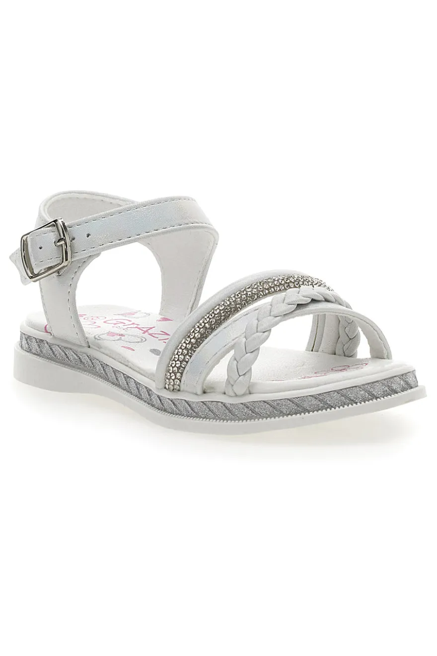 Sandalen mit weißen Strasssteinen Grazie Girl 14327