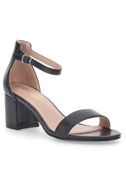 Sandali Neri Con Tacco a Blocco First Lady 402