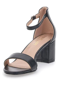 Sandali Neri Con Tacco a Blocco First Lady 402