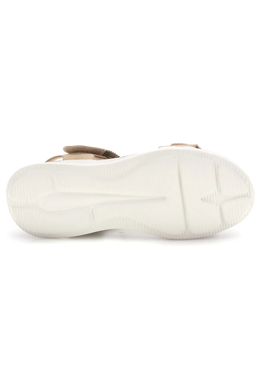 Sandali Albicocca con fasce elastiche First active 2