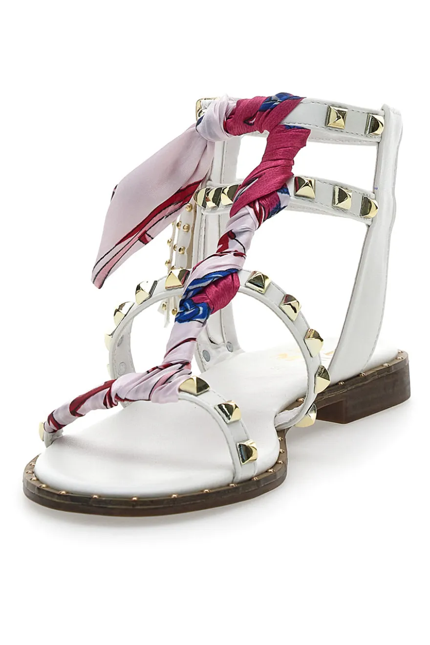 Sandali alla Schiava Bianchi con Borchie Me & Me 1532