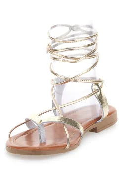 Sandali alla Schiava in Vera Pelle color Platino PRIMA RIGA 711