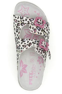 Sandali animalier con doppia fibbia rosa PITT KIDS 14459