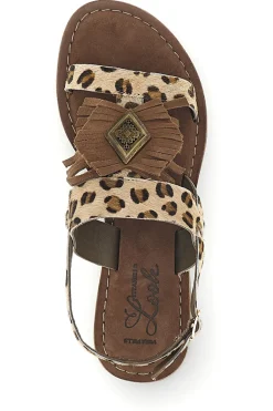 Sandali animalier in vera pelle con frange Pittarello look IF10277