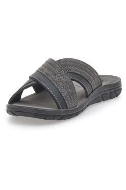 Sandali antracite con fasce incrociate e sottopiede comfort INBLU 03 VT