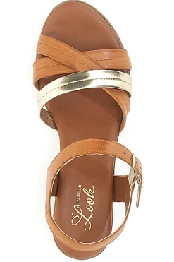 Sandali Arancio con Fascette Incrociate Pittarello Look 243205