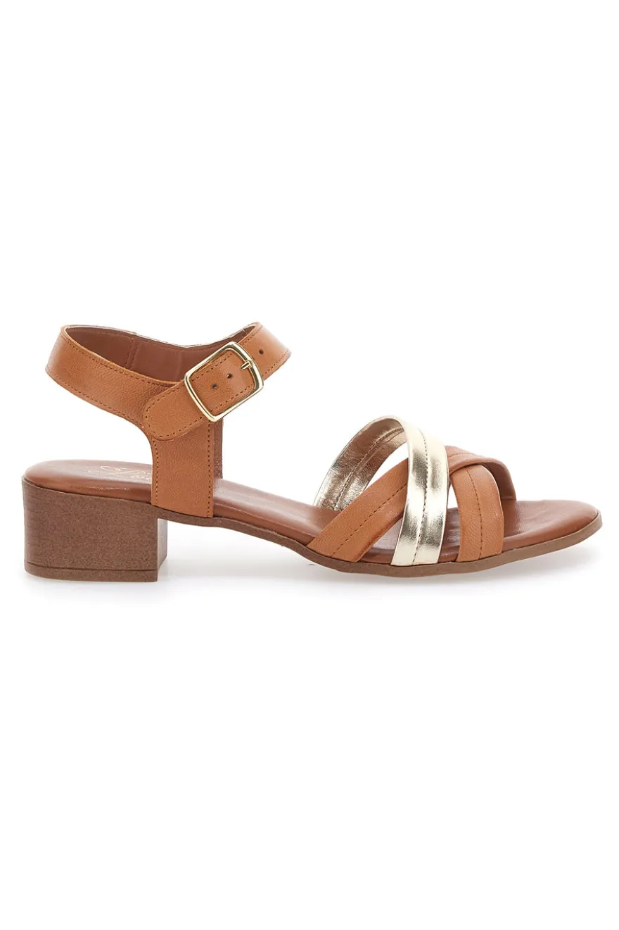Sandali Arancio con Fascette Incrociate Pittarello Look 243205