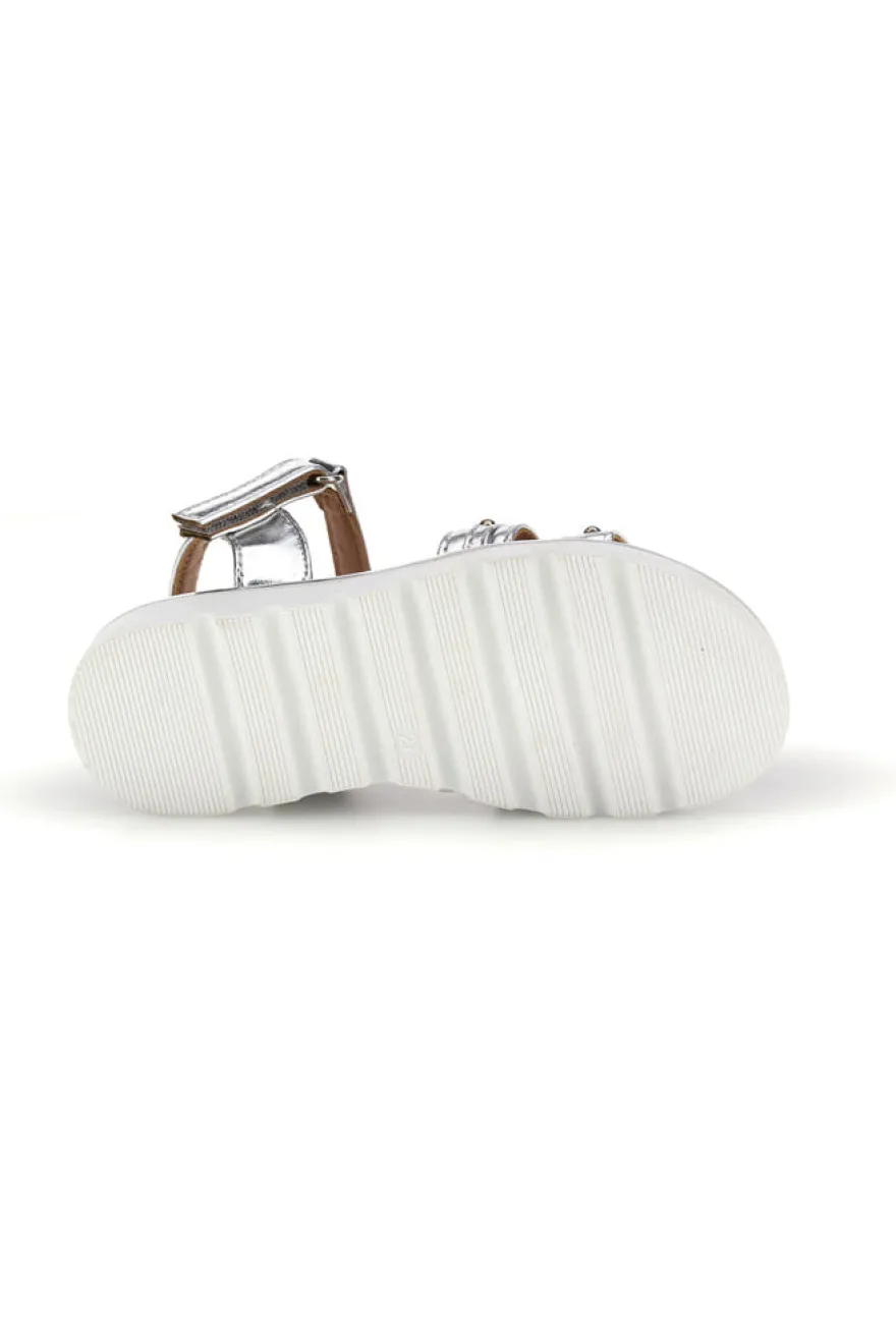 Sandali argento con charm con brillantini Pitt kids 392624S