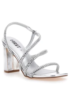 Sandali Argento Con Cinturino e Dettagli Brillanti The First 255