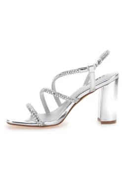 Sandali Argento Con Cinturino e Dettagli Brillanti The First 255