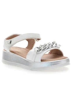 Sandali argento con cuore glitter Pitt Kids 39G2532S
