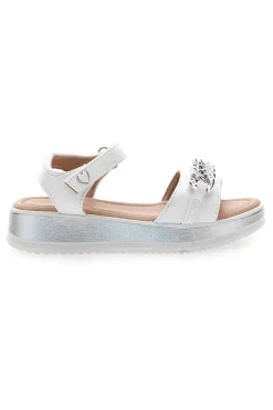 Sandali argento con cuore glitter Pitt Kids 39G2532S