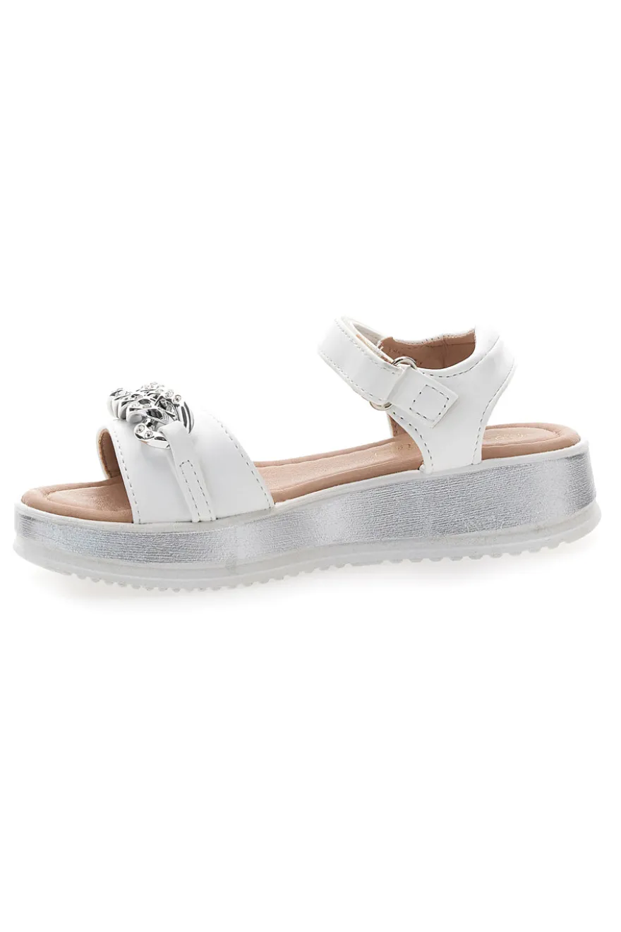Sandali argento con cuore glitter Pitt Kids 39G2532S