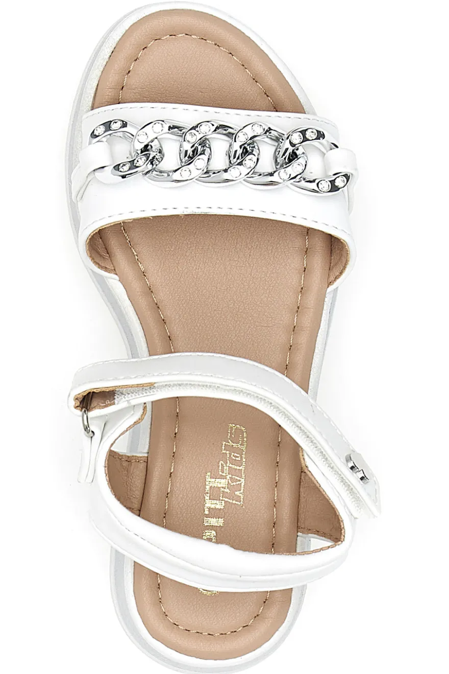 Sandali argento con cuore glitter Pitt Kids 39G2532S
