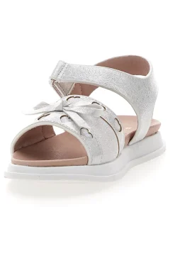 Sandali argento con cuori traforati PITT KIDS 39G2522S