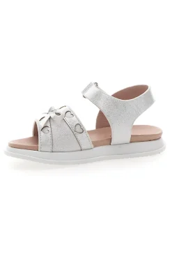 Sandali argento con cuori traforati PITT KIDS 39G2522S