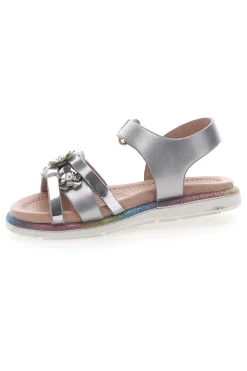 Sandali argento con fiori gioiello Pitt Kids 39G2517S