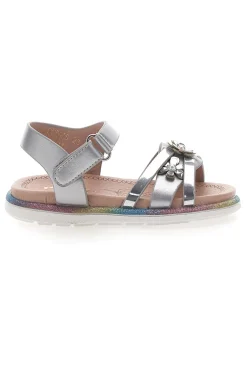 Sandali argento con fiori gioiello Pitt Kids 39G2517S