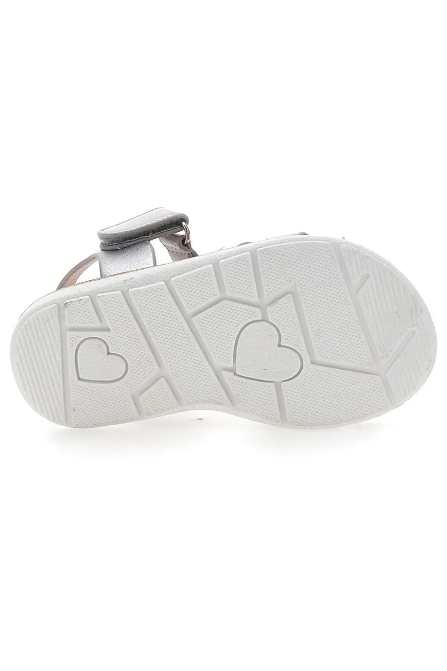 Sandali argento con fiori gioiello Pitt Kids 39G2517S