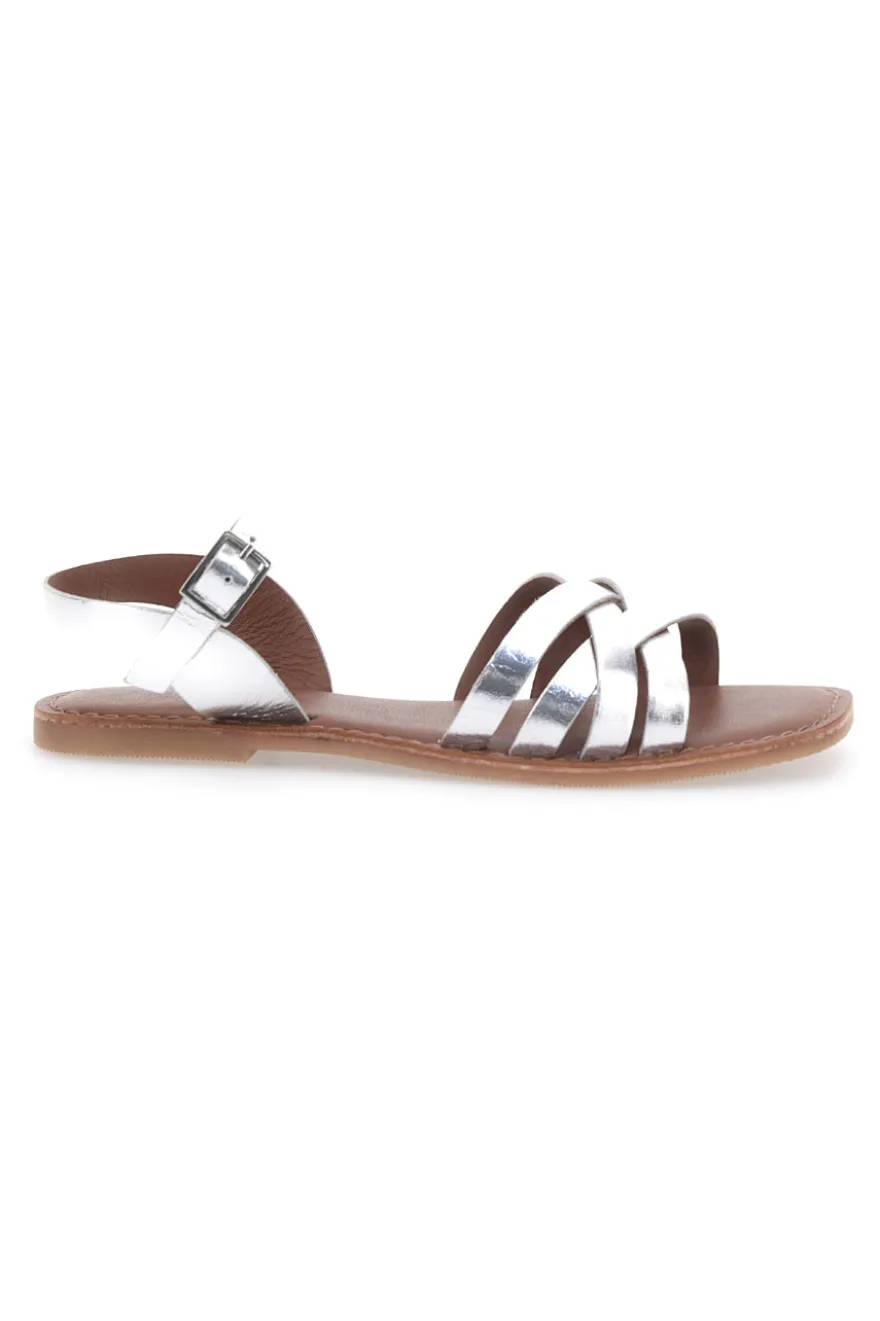 Sandali Argento con Punta Squadrata e Tomaia in Pelle PITTARELLO SUN A99311104