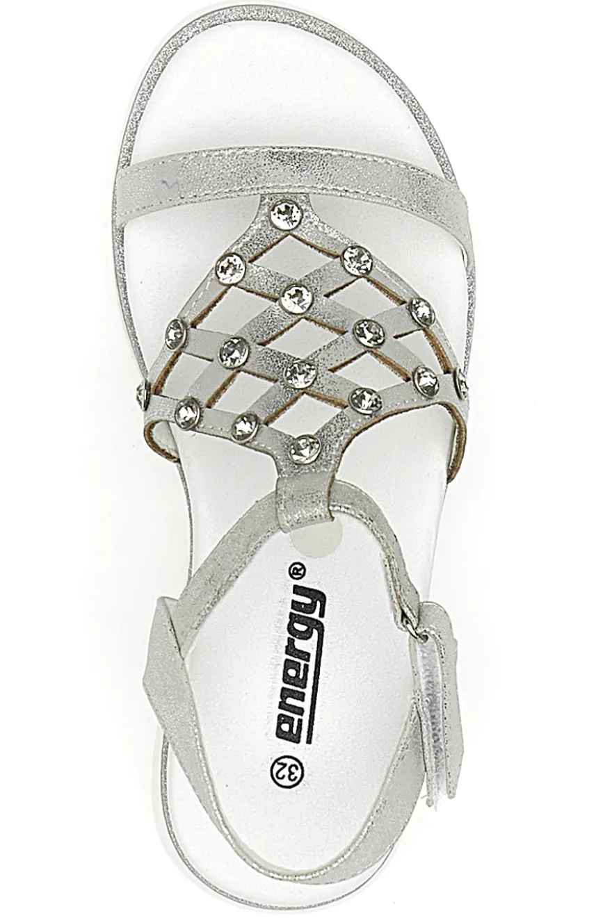 Sandali Argento Con Strass Energy 535