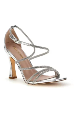 Sandali argento con strass First lady P692