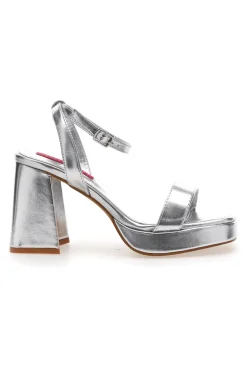 Sandali Argento con Tacco a Blocco BettyFlowers 202