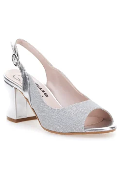 Sandali Argento Con Tacco e Cinturino Sling-back Pittarello Glam 916