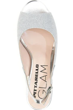 Sandali Argento Con Tacco e Cinturino Sling-back Pittarello Glam 916