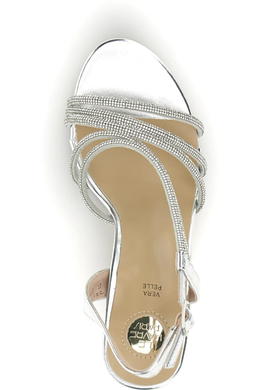 Sandali Argento con tacco alto e cinturino Le havre paris Ap25s9117