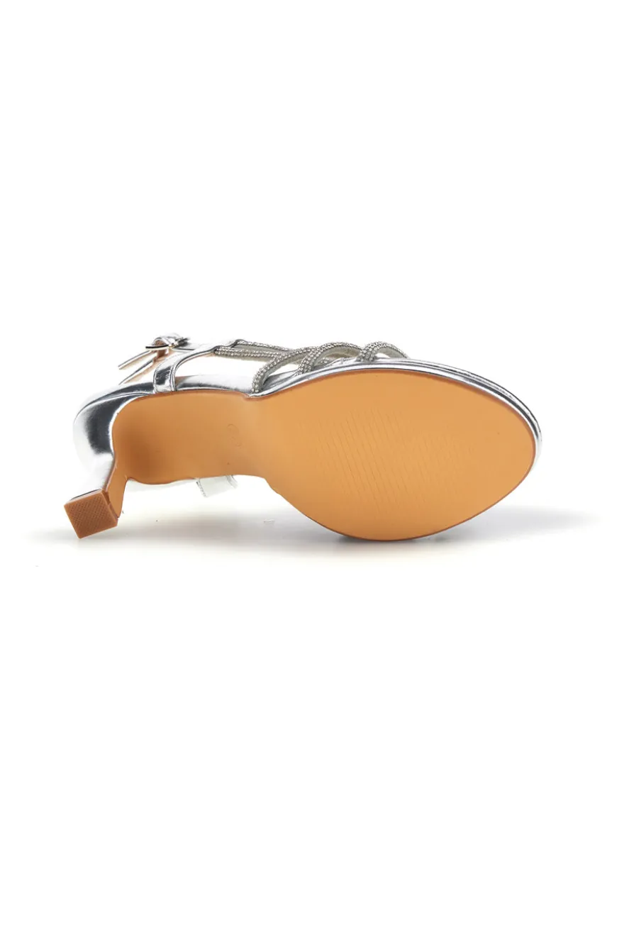 Sandali Argento con tacco alto e cinturino Le havre paris Ap25s9117