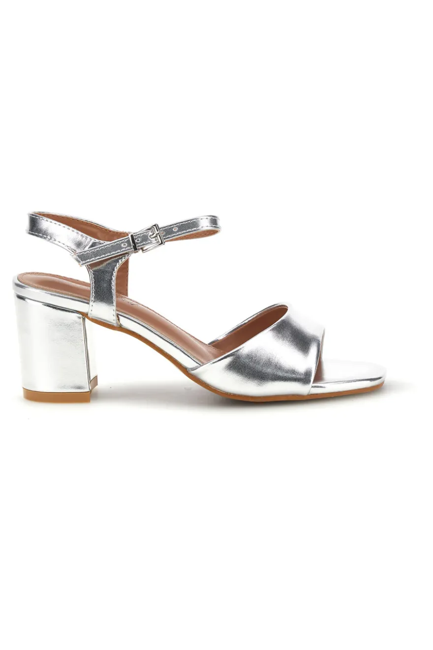 Sandali Argento con tacco largo e cinturino Le havre paris A52611
