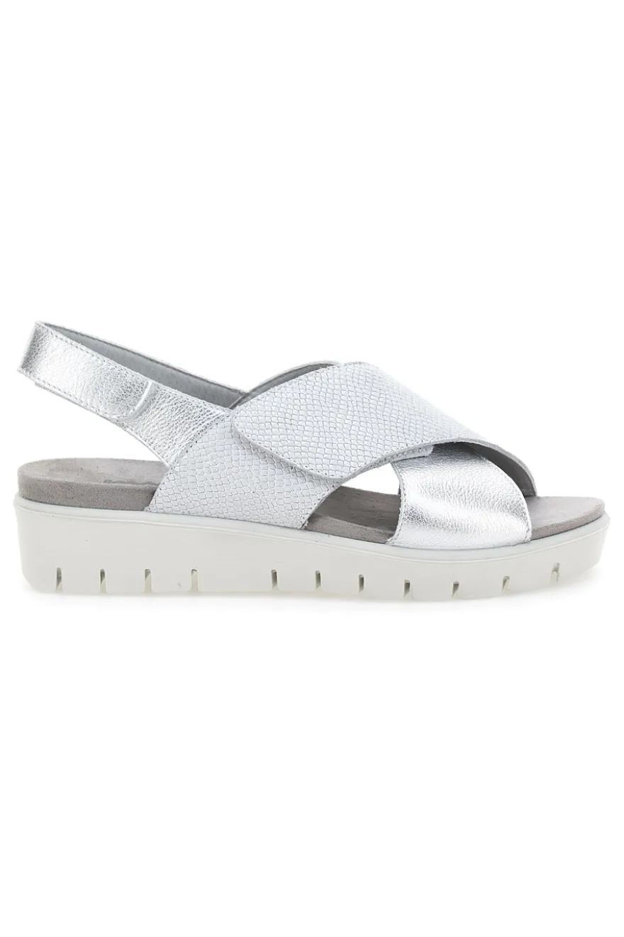 Sandali Argento In Pelle Made in Italy Imac 7582403035501