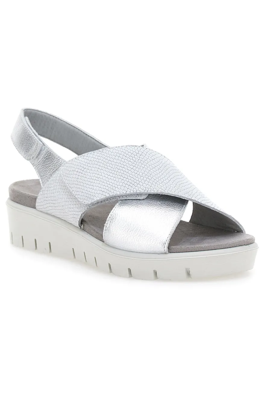 Sandali Argento In Pelle Made in Italy Imac 7582403035501