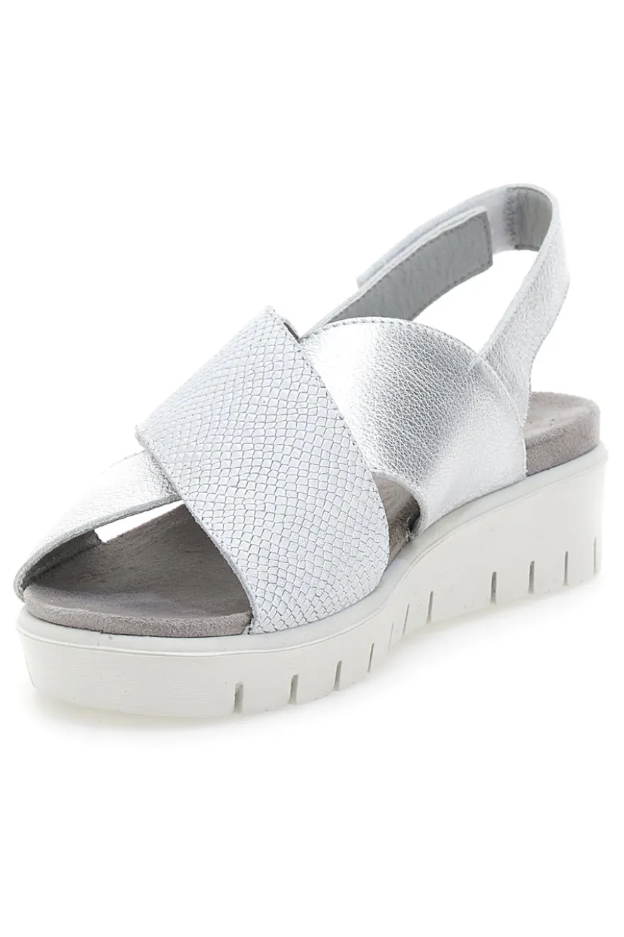 Sandali Argento In Pelle Made in Italy Imac 7582403035501