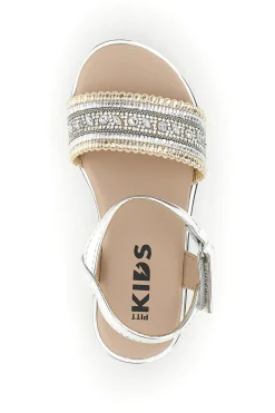 Sandali argento oro cinturino regolabile Pitt kids 392626S
