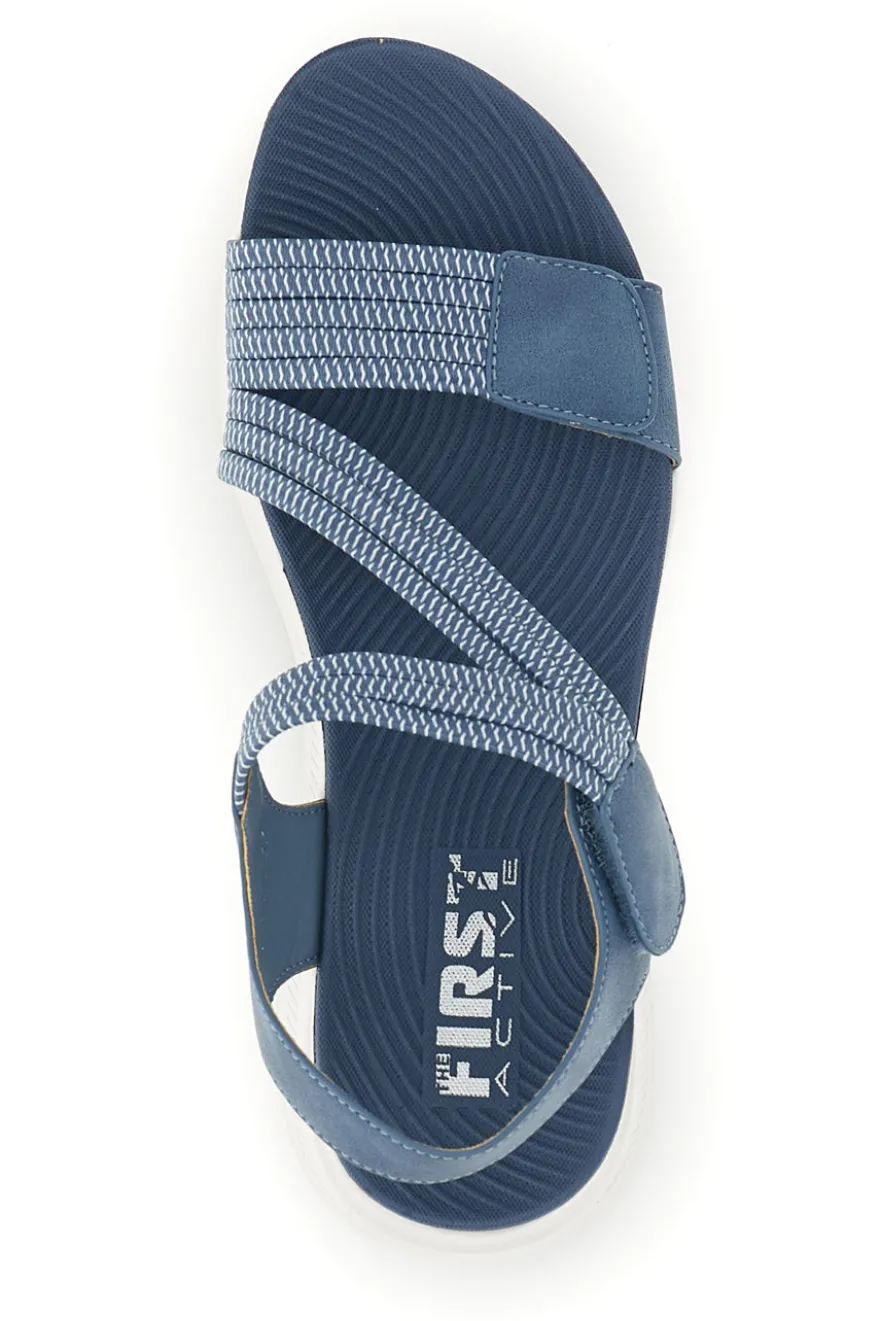 Sandali Azzurro denim con fasce elastiche First active 2
