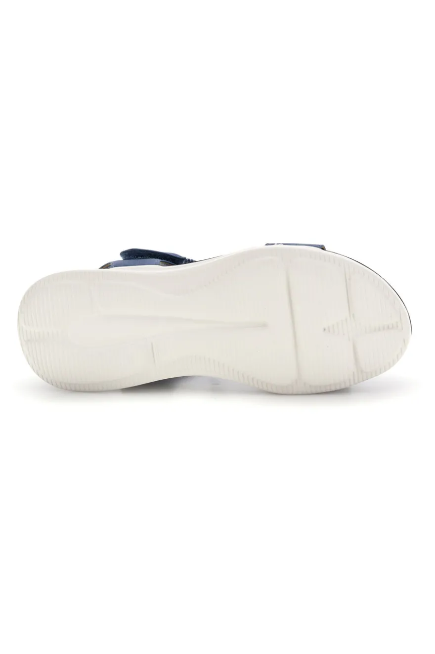 Sandali Azzurro denim con fasce elastiche First active 2