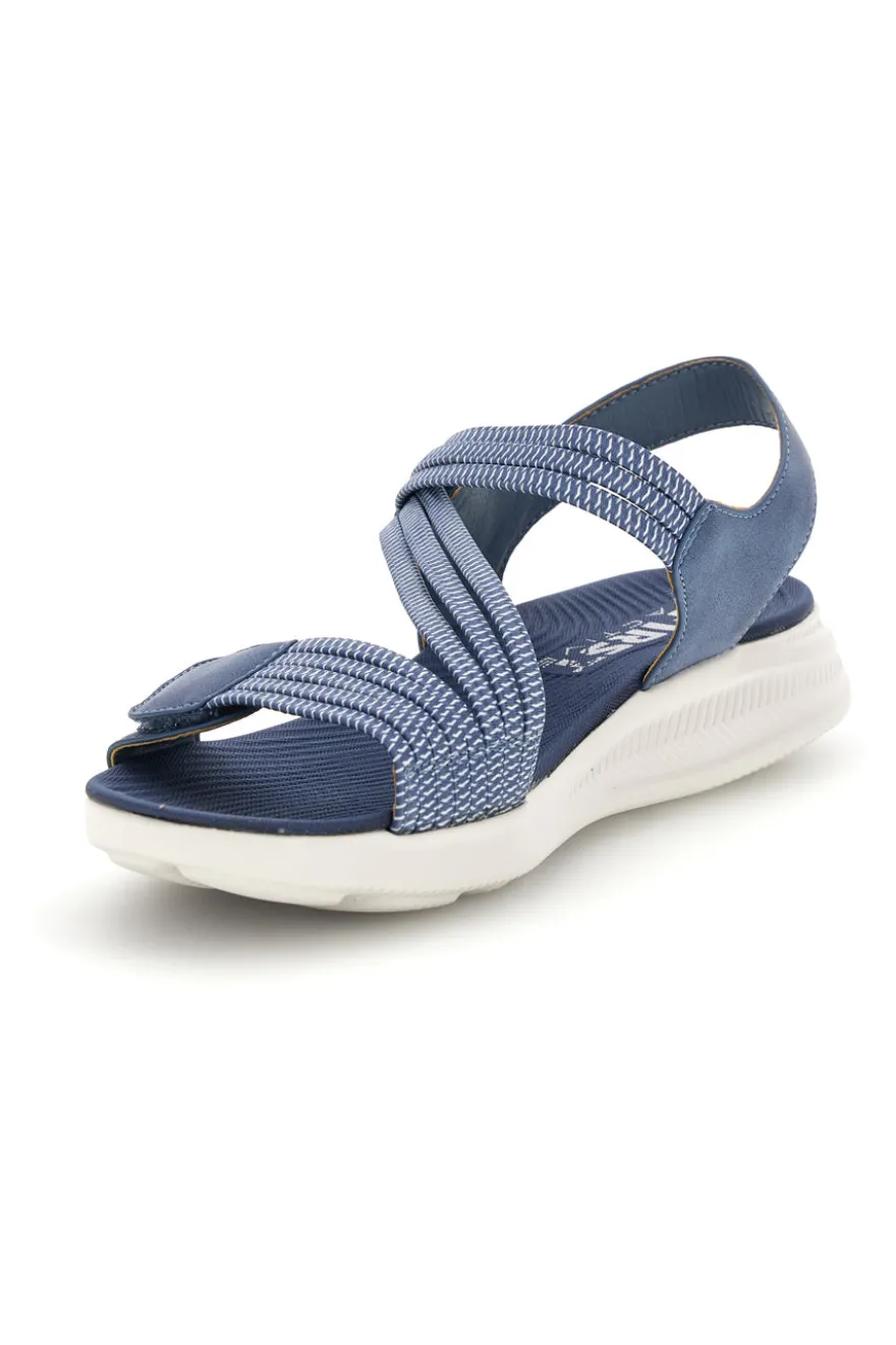 Sandali Azzurro denim con fasce elastiche First active 2